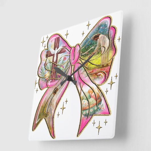 Jesus Christus Ostern Jesus Christliche Männer und Quadratische Wanduhr (Winkel)