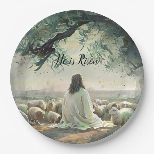 Jesus Christus Ostern katholisch religiös Pappteller (Vorderseite)