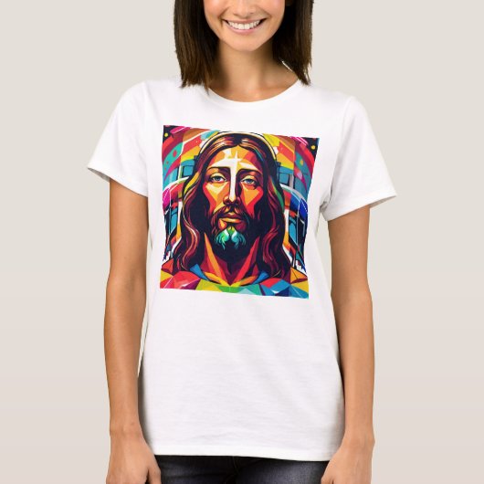 Jesus Christus Ostern Weihnachten Abstrakt T-Shirt (Vorderseite)