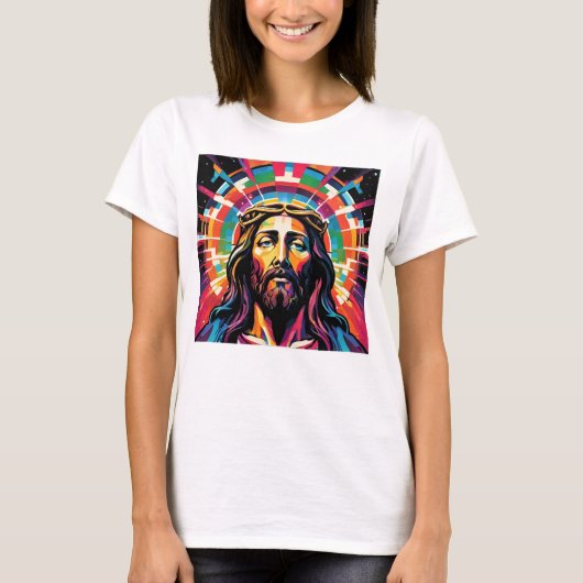 Jesus Christus Ostern Weihnachten Abstrakt T-Shirt (Vorderseite)