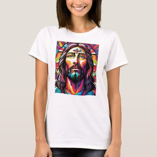Jesus Christus Ostern Weihnachten Abstrakt T-Shirt (Vorderseite)