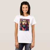 Jesus Christus Ostern Weihnachten Abstrakt T-Shirt (Vorne ganz)
