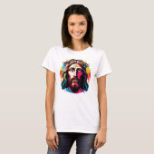 Jesus Christus Ostern Weihnachten Abstrakt T-Shirt (Vorne ganz)