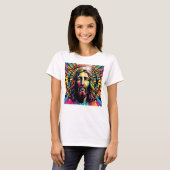 Jesus Christus Ostern Weihnachten Abstrakt T-Shirt (Vorne ganz)