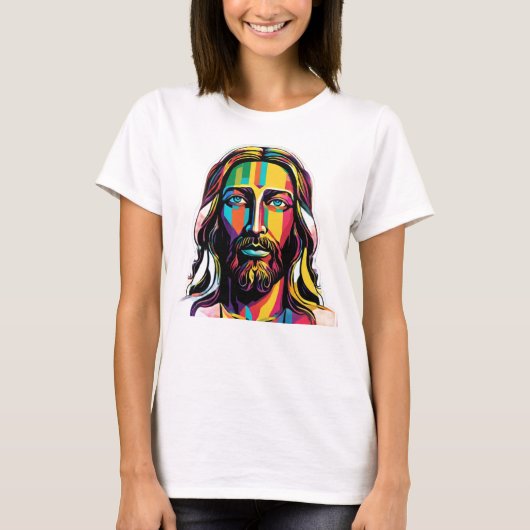 Jesus Christus Ostern Weihnachten Abstrakt T-Shirt (Vorderseite)