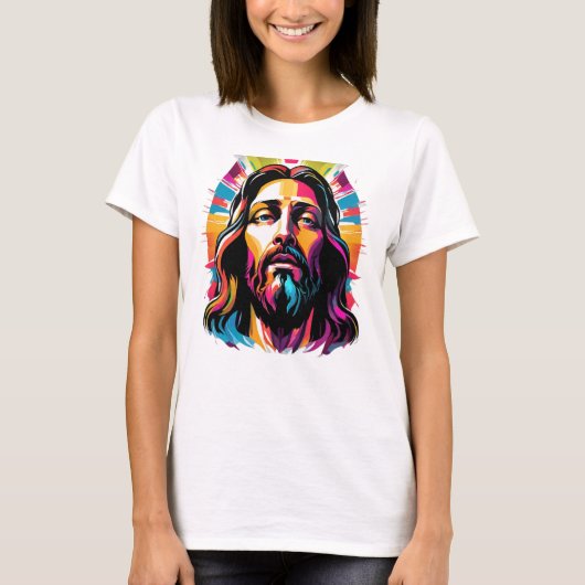 Jesus Christus Ostern Weihnachten Abstrakt T-Shirt (Vorderseite)