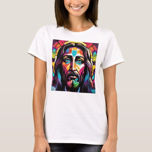 Jesus Christus Ostern Weihnachten Abstrakt T-Shirt (Vorderseite)