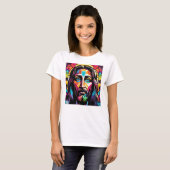 Jesus Christus Ostern Weihnachten Abstrakt T-Shirt (Vorne ganz)
