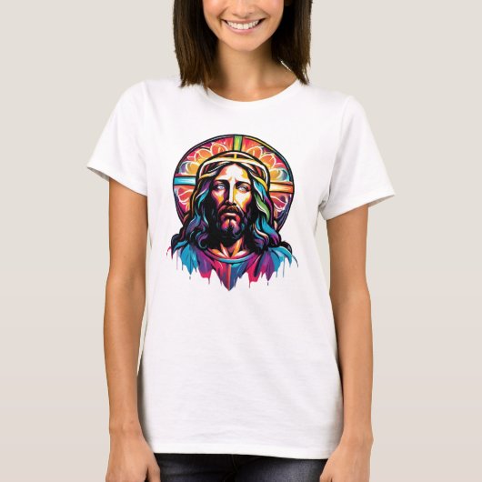 Jesus Christus Ostern Weihnachten Abstrakt T-Shirt (Vorderseite)