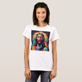Jesus Christus Ostern Weihnachten Abstrakt T-Shirt (Vorne ganz)