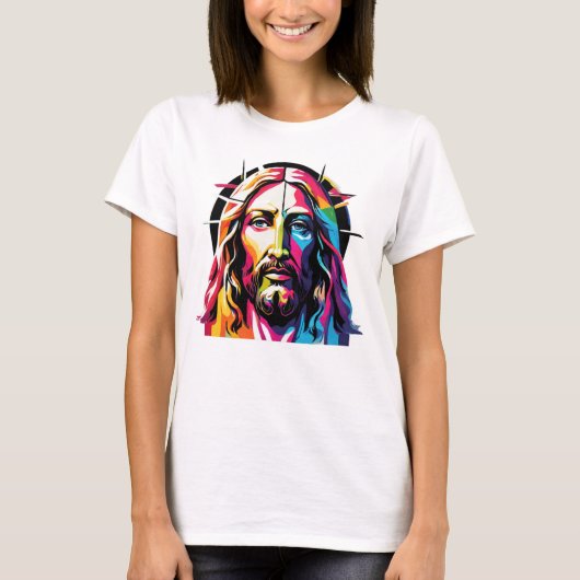 Jesus Christus Ostern Weihnachten Abstrakt T-Shirt (Vorderseite)