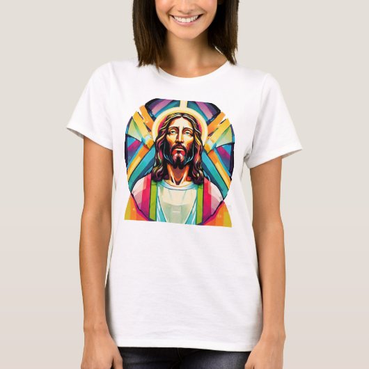 Jesus Christus Ostern Weihnachten Abstrakt T-Shirt (Vorderseite)