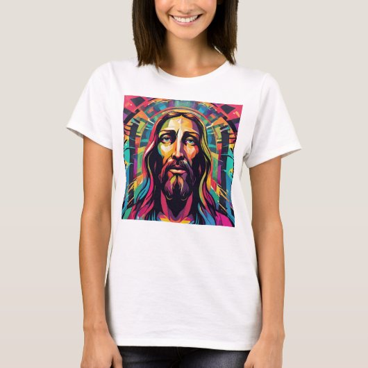 Jesus Christus Ostern Weihnachten Abstrakt T-Shirt (Vorderseite)