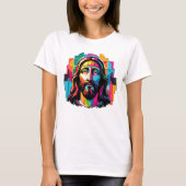 Jesus Christus Ostern Weihnachten Abstrakt T-Shirt (Vorderseite)