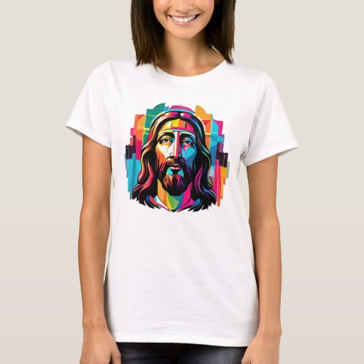 Jesus Christus Ostern Weihnachten Abstrakt T-Shirt (Vorderseite)