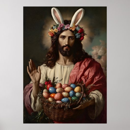 Jesus Christus Osterportrait Meme Malerei Poster (Vorne)