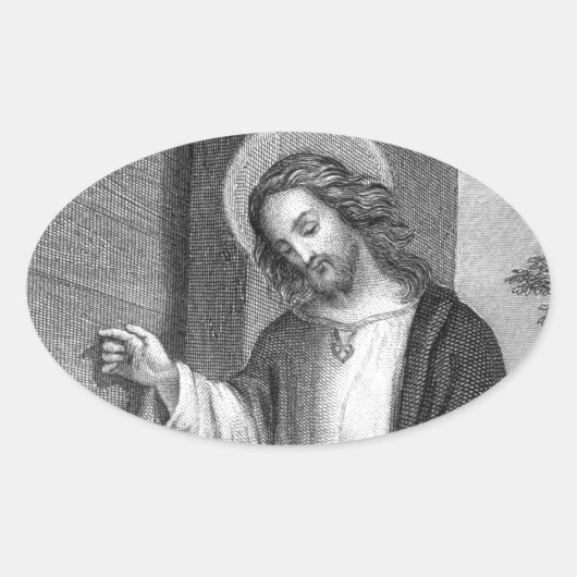 Jesus Christus Ovaler Aufkleber (Vorderseite)
