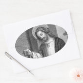 Jesus Christus Ovaler Aufkleber (Umschlag)