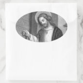 Jesus Christus Ovaler Aufkleber (Tasche)