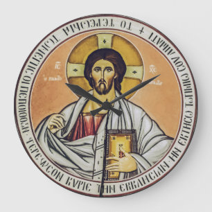 Jesus Christus Pantokrator Byzantinische Ikonen Ku Große Wanduhr