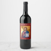 Jesus Christus Pantokrator Ikone Weinetikett (Vorderseite)