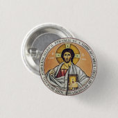 Jesus Christus Pantokrator Kuppel der Kirche Button (Vorne & Hinten)