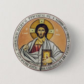 Jesus Christus Pantokrator Kuppel der Kirche Button (Vorderseite)