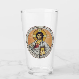 Jesus Christus Pantokrator Kuppel der Kirche Glas