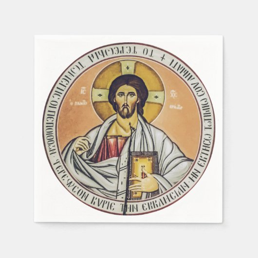 Jesus Christus Pantokrator Kuppel der Kirche Serviette (Vorderseite)
