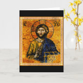 Jesus Christus Pantokrator orthodox byzantinisch Karte (Gelbe Blume)