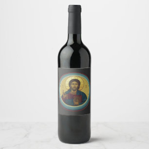 Jesus Christus Pantokrator Weinetikett