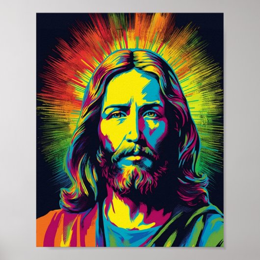 Jesus Christus Pop Kunst - AI Generierte Kunst Poster (Vorne)