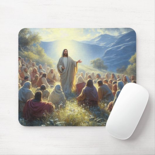 Jesus Christus predigt den Massen Mousepad (Mit Mouse)