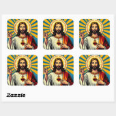 Jesus Christus Quadratischer Aufkleber (Blatt)