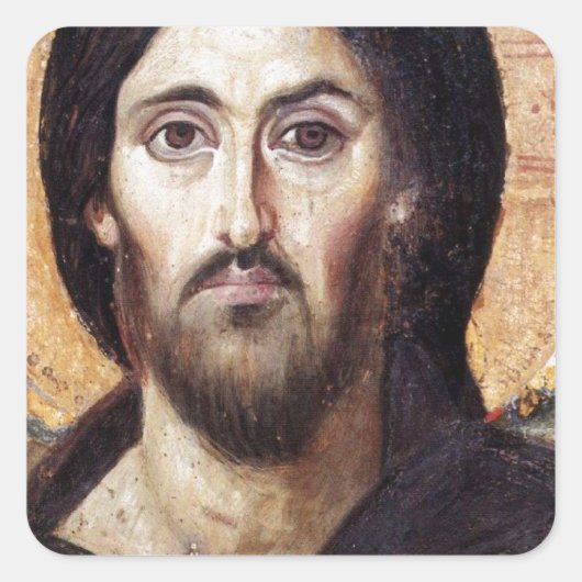 Jesus Christus Quadratischer Aufkleber (Vorderseite)