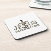 Jesus Christus Rettete mein Lebensgeschenk für Fra Getränkeuntersetzer (Linke Seite)