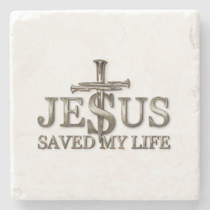 Jesus Christus Rettete mein Lebensgeschenk für Fra Steinuntersetzer