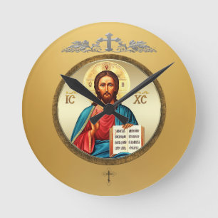 Jesus Christus Runde Wanduhr