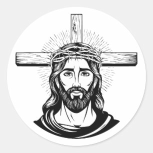 Jesus Christus Runder Aufkleber