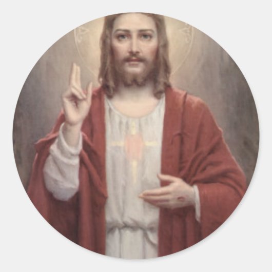Jesus Christus Runder Aufkleber (Vorderseite)