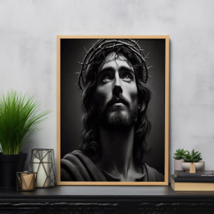 Jesus Christus sanfter Blick der Barmherzigkeit Poster