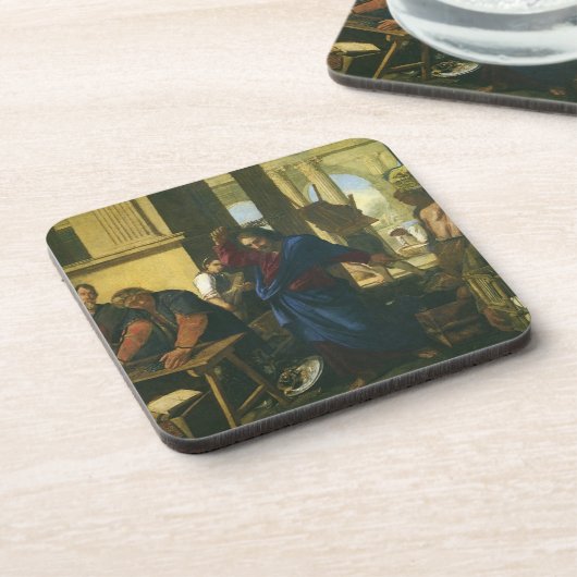 Jesus Christus - Säuberung des Tempels Getränkeuntersetzer (Linke Seite)