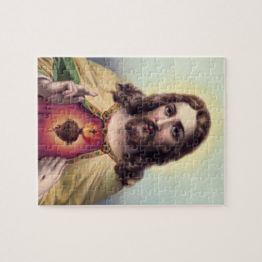 Jesus Christus Segen Heiliges Herz Jesu Puzzle (Horizontal)