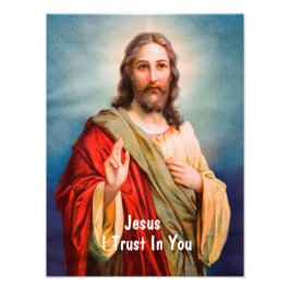 Jesus Christus Segen Ich vertraue auf Sie Zitat Fotodruck
