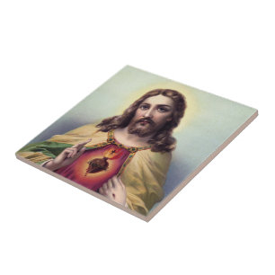 Jesus Christus segnet das Heiligste Herz Jesu Fliese