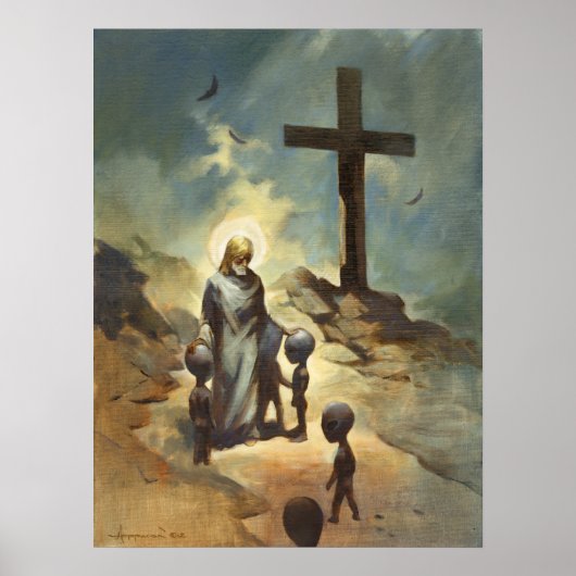 Jesus Christus segnet die Gräber Poster (Vorne)