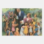 Jesus Christus segnet Kinder, Vintage Religion Geschenkpapier Set (Vorderseite)