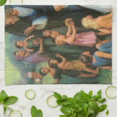 Jesus Christus segnet Kinder, Vintage Religion Geschirrtuch (Gefaltet)