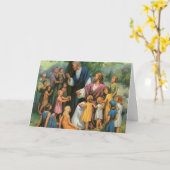 Jesus Christus segnet Kinder, Vintage Religion Karte (Gelbe Blume)