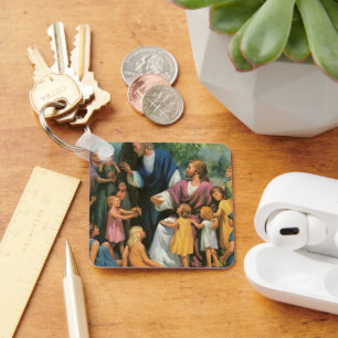 Jesus Christus segnet Kinder, Vintage-Religion Schlüsselanhänger